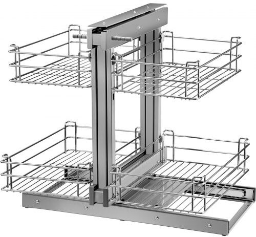 VEVOR Pull Out Blind Corner Cabinet, 15.7 Inch Opening Chrome Soft Close Blind Corner with Four Shelf, Slide Out Kitchen Cabinet Organizer for Minimum Cabinet Size 31.5''Wx21.6''Dx25.6''H