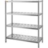 VEVOR Storage Shelf, 4-Tier Storage Shelving Unit, Stainless Steel Garage Shelf, 47.2 x 17.7 x 61 inch Heavy Duty Storage Shelving, 529 Lbs Total Capacity with Adjustable Height and Vent Holes