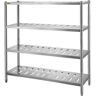 VEVOR Storage Shelf, 4-Tier Storage Shelving Unit, Stainless Steel Garage Shelf, 59.1 x 17.7 x 61 inch Heavy Duty Storage Shelving, 529 Lbs Total Capacity with Adjustable Height and Vent Holes