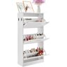 VEVOR Shoe Cabinet with 3 Flip Drawers, Shoe Storage Cabinet for Entryway, Free Standing Shoe Storage Organizer with Side Hooks for Heels, Boots, Slippers in Hallway, Living Room