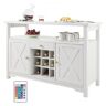 VEVOR 55 Inch Industrial Bar Cabinet, Wine Table for Liquor and Glasses, Sideboard Buffet Cabinet with Wine Rack, Freestanding Farmhouse Wood Coffee Bar Cabinet for Living Room, Home Bar, and Kitchen