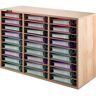 VEVOR 27 Compartments Wood Literature Organizer, Adjustable Shelves, Medium Density Fiberboard Mail Center, Office Home School Storage for Files, Documents, Papers, Magazines, Burlywood