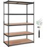 VEVOR Storage Shelving Unit, 5-Tier Adjustable, 2000 lbs Capacity, Heavy Duty Garage Shelves Metal Organizer Utility Rack, Black, 48" L x 24" W x 72" H for Kitchen Pantry Basement Bathroom Laundry