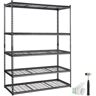 VEVOR Storage Shelving Unit, 5-Tier Adjustable, 2000 lbs Capacity, Heavy Duty Garage Shelves Metal Organizer Wire Rack, Black, 60" L x 24" W x 78" H for Kitchen Pantry Basement Bathroom Laundry Closet