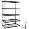 VEVOR Storage Shelving Unit, 5-Tier Adjustable, 2000 lbs Capacity, Heavy Duty Garage Shelves Metal Organizer Wire Rack, Black, 48" L x 24" W x 72" H for Kitchen Pantry Basement Bathroom Laundry Closet