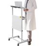 VEVOR Stand Up Lectern, Height Adjustment Portable Pulpit, Lectern Podium with 4 Rolling Casters, Lower Storage Shelf Floor Lectern Podium, White Lecterns & Podiums for Classroom, Concert, Church