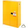 VEVOR Flammable Safety Cabinet, 45 Gal, Cold-Rolled Steel Flammable Liquid Storage Cabinet, 42.9 x 18.1 x 65.2 in Explosion Proof with 2 Adjustable Shelves 2 Manual Doors for Industrial Use, Yellow