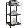 VEVOR Printer Stand with Wheels, Height Adjustable 3 Tier Printer Stand, Printer Cart with Storage Shelves for Printer, Scanner, Fax, Home Office Use, CARB Certified, Black