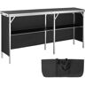 VEVOR Extra Long Folding Portable Bar Table - Tradeshow Podium Table for Indoor, Outdoor, Party, Picnic, Exhibition, Includes Carrying Case, Storage Shelf and  Black Skirt, 77.95" x 15.16" x 34.65"