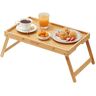 VEVOR Bed Tray Table with Foldable Legs, Bamboo Breakfast Tray for Sofa, Bed, Eating, Snacking, and Working, Folding Serving Laptop Desk Tray, Portable Food Snack Platter for Picnic, 19.7" x 11.8"