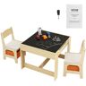 VEVOR Kids Table and Chair Set, Wooden Activity Table with Storage Space and Boxes, Kids Play Table for Toddlers Art, Craft, Reading, Learning