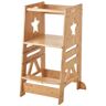 VEVOR Tower Step Stool, 3-Level Height Adjustable Toddler Step Stools for Kids, Kitchen Stool Helper, Bamboo Kids Standing Tower Learning Stool with Safety Rail for Kitchen Counter Bathroom, 350LBS