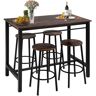 VEVOR Bar Table and Chairs Set 43" Pub Table Set with 4 Bar Stools Kitchen Dining Table and Chairs Set for 4 Iron Frame Counter Height Dining Sets for Home, Kitchen, Living Room