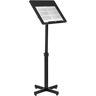 VEVOR Lectern Podium Stand, Height Adjustable Laptop Table, Portable Presentation Standing for Classroom, Office, Church, Tilting Desktop with Edge Stopper, Black