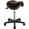 VEVOR Saddle Stool with Wheels, 400 LBS Weight Capacity, Height Adjustable Thickened PU Leather Swivel Saddle Stool Chair for Salon, Spa, Tattoo, Clinic, Black