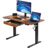 VEVOR Height Adjustable Desk, 47.2 x 23.6 in with Drawer, 3-Key Modes Electric Standing Desk,Whole Piece Desk Board, Dual Metal Frame, 180 LBS Capacity Computer Sit Stand up Desk, for Home and Office