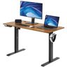 VEVOR Height Adjustable Desk, 47.2 x 23.6 in（1.2m*0.6m）, 3-Key Modes Electric Standing Desk, Whole Piece Desk Board, Sturdy Dual Metal Frame, Max. Loading 180 LBS Computer Sit Stand up Desk, for Home and Office