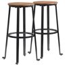 VEVOR Rustic Bar Stools Counter Height Round Bar Chairs with Footrest 29" 2 Set