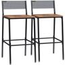 VEVOR Rustic Bar Stools Counter Height Square Bar Chairs with Backrest 29" 2 Set