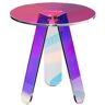 VEVOR Round Iridescent Side Table, Acrylic End Table, Clear Rainbow Acrylic Coffee Table for Drink, Food, Snack used in Living Room, Bedroom, and Study