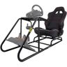 VEVOR Racing Wheel Stand, Pedal and Seat Adjustable Racing Simulator Cockpit, Carbon Steel Gaming Wheel Stand, Game Chair Highly Compatible with Logitech Wheels, Thrustmaster Wheels, PS3/4, Xbox 360