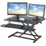 VEVOR Standing Desk Converter, Two-Tier Stand up Desk Riser, 36 inch Large Rectangular Sit to Stand Desk Converter, 5.5-20.1 inch Adjustable Height, for Monitor, Keyboard & Accessories in Home Office