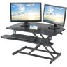 VEVOR Standing Desk Converter, Two-Tier Stand up Desk Riser, 36 inch Large Sit to Stand Desk Converter, 5.5-20.1 inch Adjustable Height, for Monitor, Keyboard & Accessories Used in Home Office