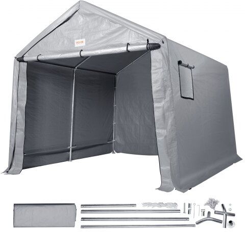 VEVOR Portable Shed Outdoor Storage Shelter, 8 x 14 x 7.6 ft Heavy Duty  Instant Storage Tent Tarp Sheds with Roll-up Zipper Door and Ventilated Windows For Motorcycle, Bike, Garden Tools