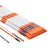 VEVOR Driveway Markers, 50 PCS 48 inch, 0.4 inch Diameter, Orange Fiberglass Poles Snow Stakes with Reflective Tape, 12" Steel Drill Bit & Protection Gloves for Parking Lots, Walkways Easy Visibility