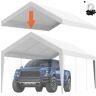 VEVOR Carport Replacement Canopy Cover 10 x 20 ft, Garage Top Tent Shelter Tarp Heavy-Duty Waterproof & UV Protected, Easy Installation with Ball Bungees,White (Only Top Cover, Frame Not Include)