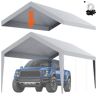 VEVOR Carport Replacement Canopy Cover 10 x 20 ft, Garage Top Tent Shelter Tarp Heavy-Duty Waterproof & UV Protected, Easy Installation with Ball Bungees,Grey (Only Top Cover, Frame Not Include)