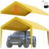 VEVOR Carport Replacement Canopy Cover 10 x 20 ft, Garage Top Tent Shelter Tarp Heavy-Duty Waterproof & UV Protected, Easy Installation with Ball Bungees,Beige (Only Top Cover, Frame Not Include)