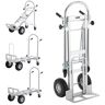 VEVOR Aluminum Folding Hand Truck, 4 in 1 Design 1000 lbs Capacity, Heavy Duty Industrial Collapsible cart, Dolly Cart with Rubber Wheels for Transport and Moving in Warehouse, Supermarket, Garden