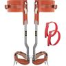 VEVOR Tree Climbing Spikes, 1 Pair Stainless Steel Pole Climbing Spurs, w/Adjustable Straps and Cow Leather Padding, Arborist Equipment for Climbers, Logging, Hunting Observation, Fruit Picking