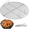 VEVOR Fire Pit Cooking Grill Grate 36 Inch, Foldable Round Cooking Grate, Solid Stainless Steel Campfire BBQ Rack with Folding Handle & Lightweight for Outdoor Picnic Party & Gathering, Silver