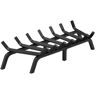 VEVOR Fireplace Log Grate, 30 inch Heavy Duty Fireplace Grate with 6 Support Legs, 3/4’’ Solid Powder-coated Steel Bars, Log Firewood Burning Rack Holder for Indoor and Outdoor Fireplace