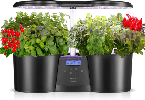 VEVOR Hydroponics Growing System, 12 Pods Indoor Growing System, Indoor Herb Garden with Full-Spectrum LED Grow Light, Indoor Gardening System Height Adjustable, 4.2L Water Tank, Auto Timer