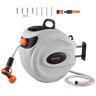 VEVOR Retractable Hose Reel Water Hose Reel 100'x1/2" 180° Swivel Wall-Mounted,Garden Water Hose Reel with 9-Pattern Nozzle,Automatic Rewind, Lock at Any Length, with Slow Return System