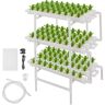 VEVOR Hydroponic Site Grow Kit 3 Layers 108 Plant Sites12 Pipes Hydroponic Growing System Water Culture Garden Plant System for Leafy Vegetables Lettuce Herb Celery