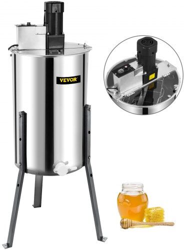 VEVOR Electric Honey Extractor Separator 2 Frame Bee Extractor Stainless Steel Honeycomb Spinner Crank. Beekeeping Extraction Apiary Centrifuge Equipment