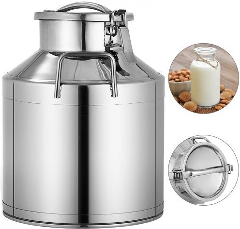 VEVOR 304 Stainless Steel Milk Can 10 Liter Milk bucket Wine Pail Bucket 2.6 Gallon Milk Can Tote Jug with Sealed Lid Heavy Duty