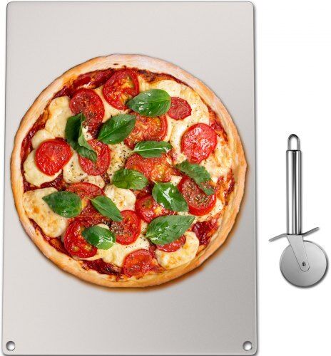 VEVOR Steel Pizza Stone for Oven, Steel Pizza Plate, A36 Steel Baking Steel Pizza Stone for Grill, Steel Pizza Pan with 20x Higher Conductivity for Pizza & Bread Indoor & Outdoor (Silver)