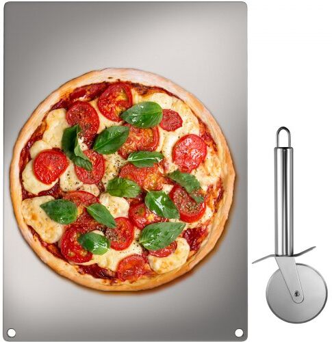 VEVOR Baking Steel Pizza, Rectangle Steel Pizza Stone, 14" x 20" Steel Pizza Plate, 0.4"Thick Steel Pizza Pan, High-Performance Pizza Steel for Oven, Baking Surface for Oven Cooking and Baking