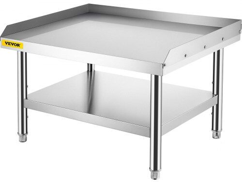 VEVOR Stainless Steel Equipment Grill Stand, 36 x 30 x 24 Inches Stainless Table, Grill Stand Table with Adjustable Storage Undershelf, Equipment Stand Grill Table for Hotel, Home, Restaurant Kitchen