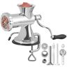 VEVOR Manual Meat Grinder, 304 Stainless Steel Hand Meat Grinder with Suction Cup + Steel Table Clamp, Meat Mincer Sausage Maker & 2 Cutting Plates, Sausage Tube, Grinding Head for Beef Pepper Cookie