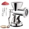 VEVOR Meat Grinder Manual 304 Stainless Steel Hand Suction Cup Base & Clamp with Filling Nozzle for Vegetables Grinding & Sausage Stuffing, 6.7x6x9.6inch, Sliver