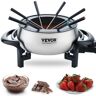 VEVOR Electric Fondue Pot Set for Cheese & Chocolate, 3 Quart Chocolate Melting Warmer, Stainless Steel Fondue Maker with Temperature Control and 8 Forks, for Hors d'Oeuvres, Entrees, and Desserts