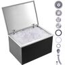 VEVOR Drop in Ice Chest, 28"L x 20"W x 17"H Stainless Steel Ice Cooler, Commercial Ice Bin with Hinged Cover, 40 qt Outdoor Kitchen Ice Bar, Drain-pipe and Drain Plug Included, for Cold Wine Beer