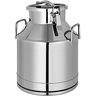 VEVOR 304 Stainless Steel Milk Can 20 Liter Milk Bucket Wine Pail Bucket 5.25 Gallon Milk Can Tote Jug with Sealed Lid Heavy Duty for Milk and Wine Liquid Storage