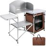 Vevor Camping Kitchen Table Picnic Cabinet Folding Cooking Storage Rack Portable Brown